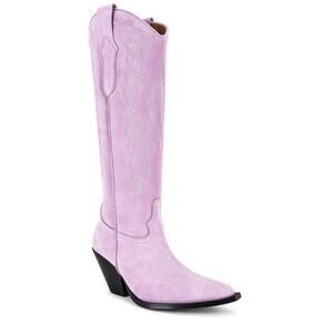 Toral Women's Lavender Purple Suede Wisteria Fiona Boots Pointed Toe Size 41